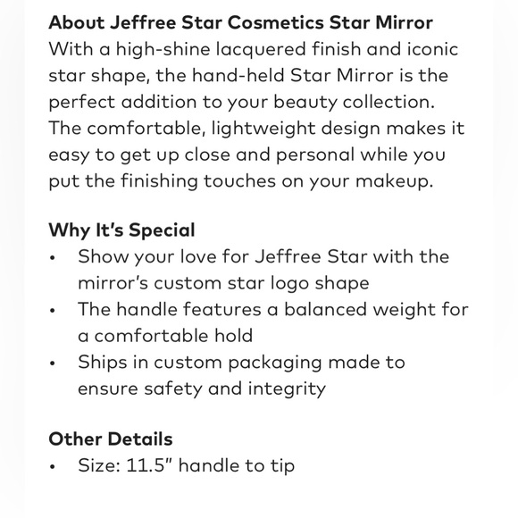 Jeffree Star red chrome leaf hand held mirror NEW in box, w/proof of purchase - Picture 8 of 13